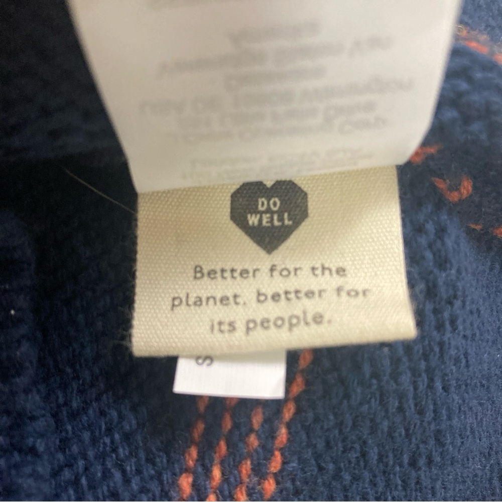 Madewell Glenmoor Stripep Mock Neck Sweater Wool Blend Small Blue Cotton/Wool - Picture 14 of 16